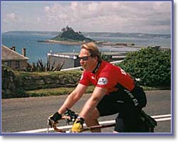 Graham Brodie passing St.Michaels Mount near Penzance